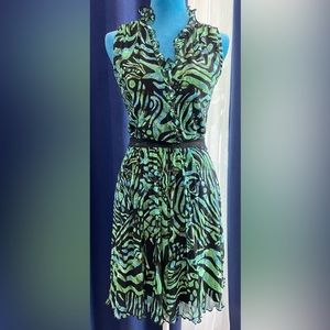 FUZZI
Abito Corto Ruffle Animal Print A-Line
Dress, Size XXS